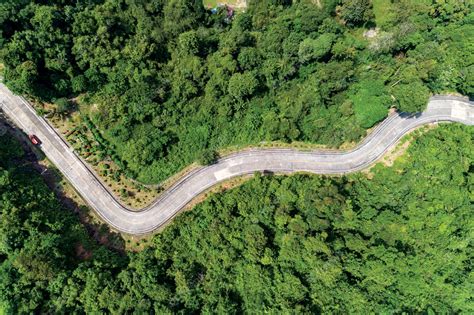Premium Photo Aerial View Drone Shot Top View Of Asphalt Road Curve