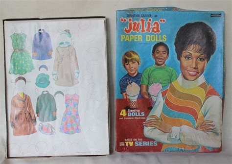 Vintage 1968 Julia Paper Dolls Diahann Carroll Uncut W49 Costume