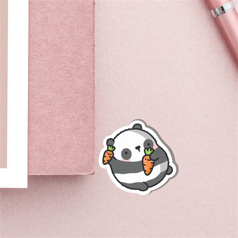 Cute Panda Vinyl Sticker Kawaii Panda Bear Stickers Cute Etsy