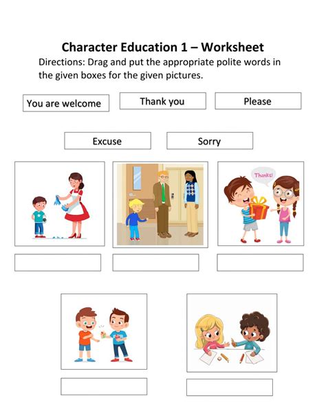 Being Polite Worksheet For Kindergarten