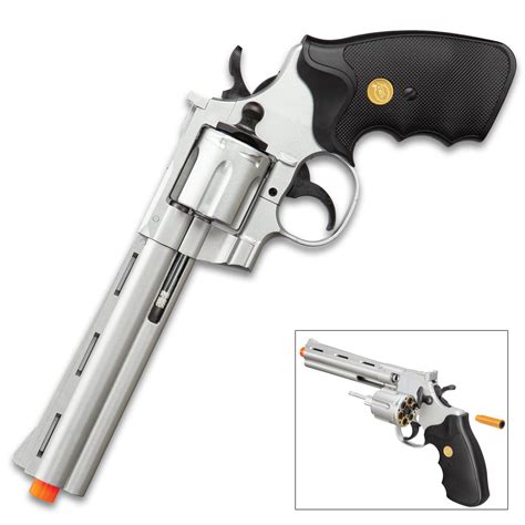 Ukarms 357 Magnum Silver Revolver Airsoft Pistol Spring Powered