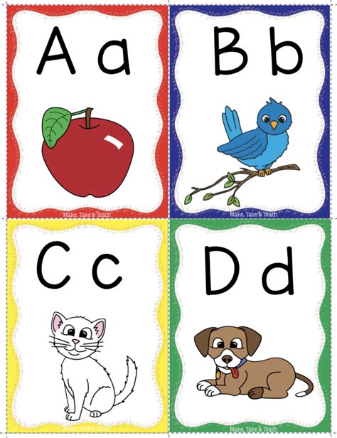 Free Alphabet Flashcards With Keywords Make Take And Teach