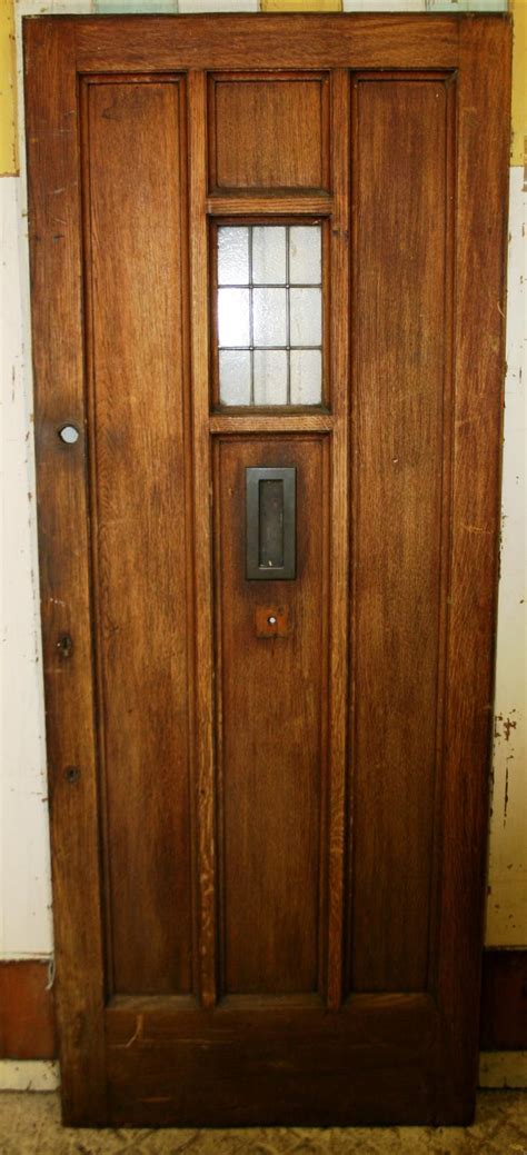 De0750 A Late Arts And Crafts Oak Front Door C1925 In Oak