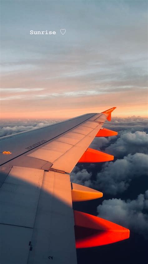 Sunset Aesthetic Airplane Window Scenic View Of Clouds Seen Through