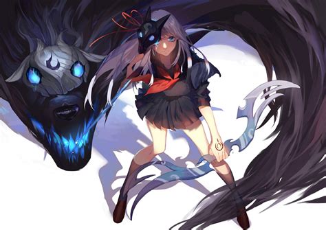 Wallpaper Illustration Anime League Of Legends Kindred League Of