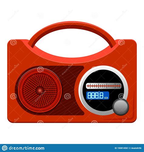 Red Radio Icon Cartoon Style Stock Vector Illustration Of