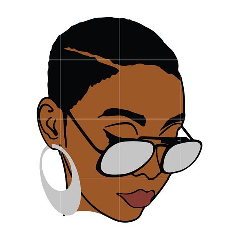 Afro Woman With Glasses Svg