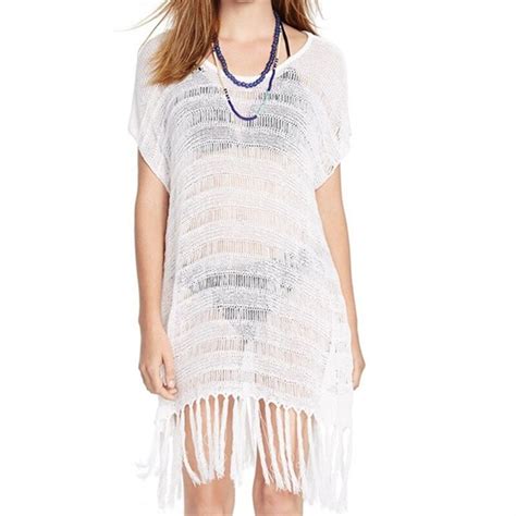 Sexy Beach Cover Up Crochet White Swimwear Dress Ladies Plage Tunics For Beach Women Beachwear