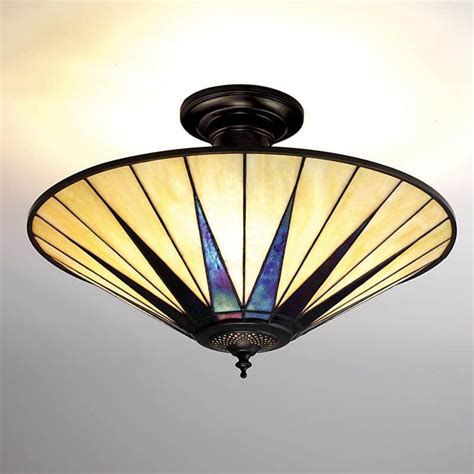 Dark Star Semi Flush Ceiling Light Art Deco Flush Fitting Tg08sf