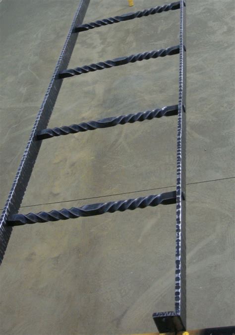 Hand Forged Iron Ladder With A Hammer Textured Finish Keicher Metal Arts