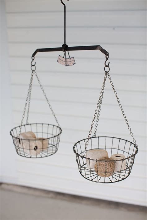 Wire Hanging Baskets Set Of 2 In 2020 Basket Lighting Hanging