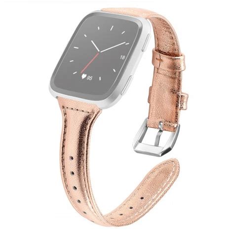 Waterproof up to 50 m (164 ft), max. For Fitbit Versa 2 Smart Watch Genuine Leather Wrist Strap ...