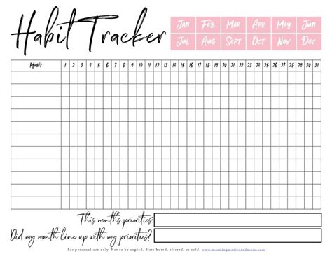 Monthly Habit Tracker Printable | Habit tracker printable, Habit tracker bullet journal, Planner 