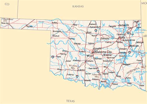 Oklahoma Map With All Cities