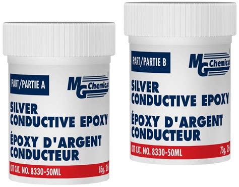 Mg Chemicals 8330 50ml Silvery Grey Silver Conductive Epoxy Adhesive