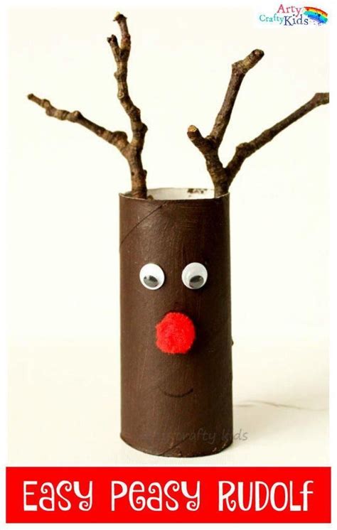 Easy Paper Roll Rudolf Christmas Craft Christmasforkids Christmas