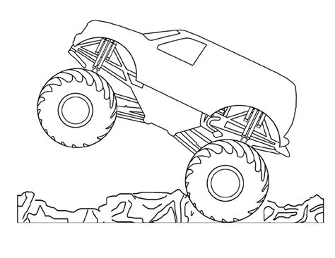 Monster truck with flashing lights printable coloring page. Free Printable Monster Truck Coloring Pages For Kids