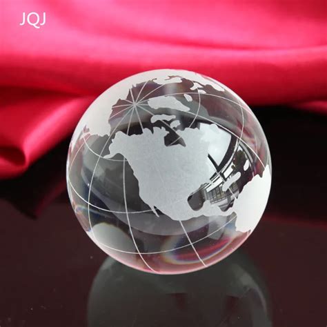 Jqj Crystal Glass Globe World Map 60 Mm Office Desk Ornaments Feng Shui World Golbe Teach