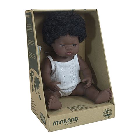 Miniland 38cm Baby Dolls African Girl