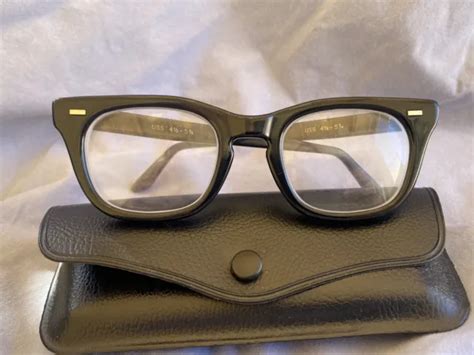 Vintage Uss Military Gi Issue 4 1 2 5 3 4 Horn Rimmed Eyeglasses 46 20 With Case 67 00 Picclick