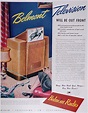 1945 Belmont Television TV Ad ~ Enlarged Pictures!, Vintage Radio ...