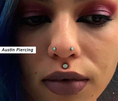 Nasallang Piercing Right Nostril And Nasallang Piercing Using A