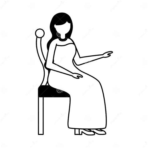 Elegant Woman Sitting On Chair Stock Illustration Illustration Of