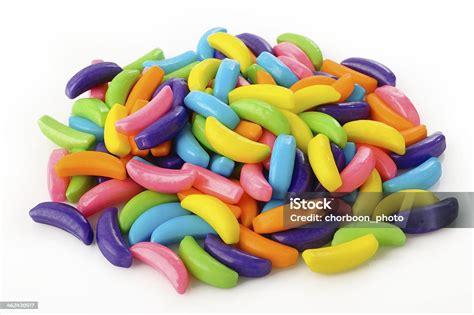 Banana Shaped Candy On White Stock Photo Download Image Now