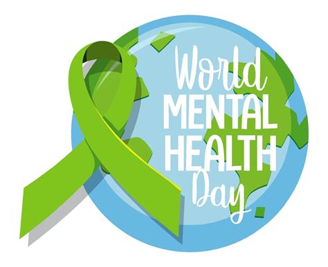 World Mental Health Day Banner Or Logo Isolated On White Background