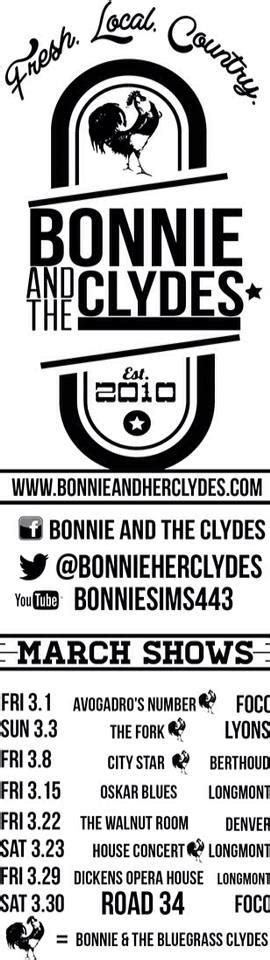 Bonnie And The Clydes March Schedule Including A Gig At City Star