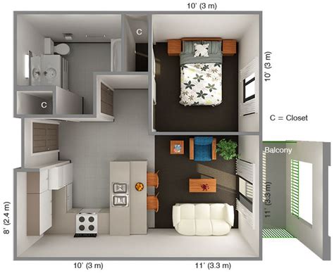 This bright and attractive apartmentcomprises a double bedroom, fully fitted separ. International House 1 Bedroom Floor Plan: Top View ...