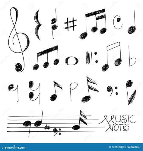 Hand Drawn Music Notes Stock Vector Illustration Of Entertainment