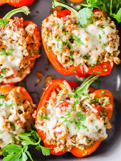 Healthy Italian Stuffed Peppers Recipe Lenas Kitchen