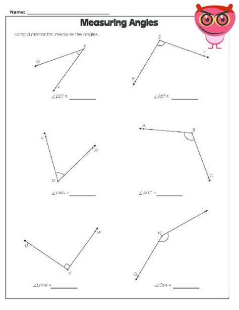Determining Angles With Protractors Worksheet Answers