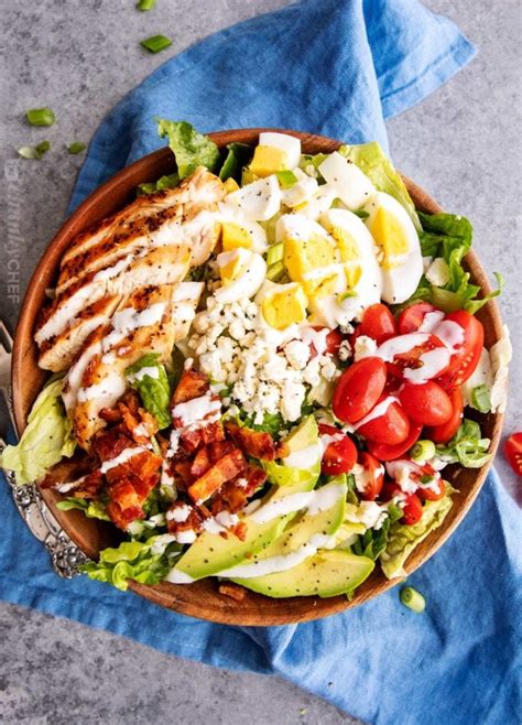 Keto Cobb Salad And Homemade Ranch Dressing The Chunky Chef