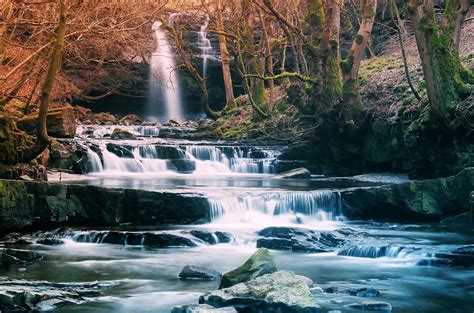 Forest Waterfall River Landscape Wallpapers Hd Desktop And Mobile
