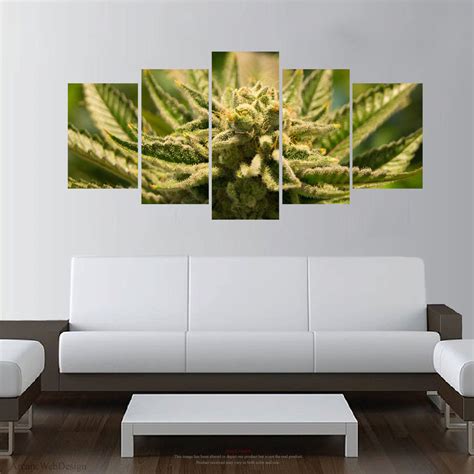 Marijuana Cannabis 420 5 Piece Canvas Wall Art Images Pictures Wallpap ...