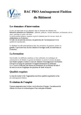 Modele Rapport De Stage Bac Pro Amenagement Et Finition Du Batiment Pdf Notice Manuel D