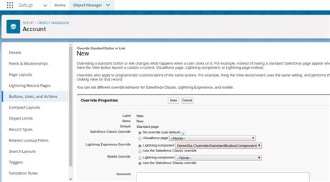 Salesforce How To Override Standard Buttons With Lightning Component
