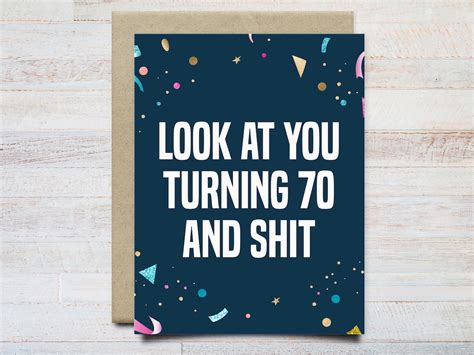Funny 70th Birthday Card Turning 70 Rude Birthday Card For Etsy