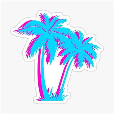 Beach Vaporwave Palm Tree T Aesthetic Tropical Palm Blue And Pink