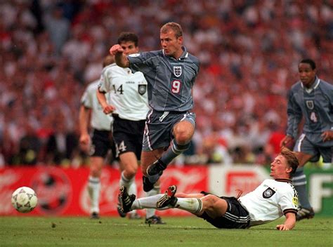 Germany 1 England 1 6 5 P In 1996 At Wembley Alan Shearer Loses Possession In What Was Now A