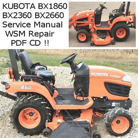 Kubota Bx1860 Bx2360 Bx2660 2009 And Up Tractor Service Manual Wsm Pdf