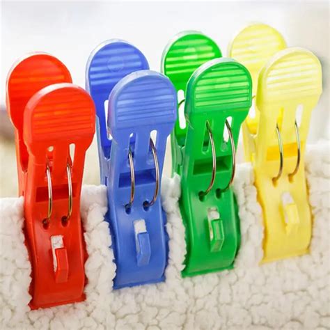 4pcs Powerful Laundry Clips Large Windproof Clip Cotton Quilt Clothing