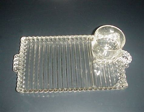 Hazel Atlas Ball Rib Snack Set Tray Cup EBay