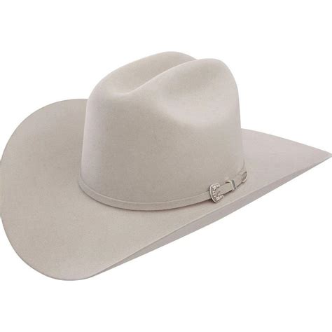 6x Stetson Skyline Fur Felt Cowboy Hat Silver Gray Rugged Cowboy