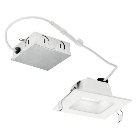 Kichler Direct To Ceiling 4 In Square White 2700k Integrated Led