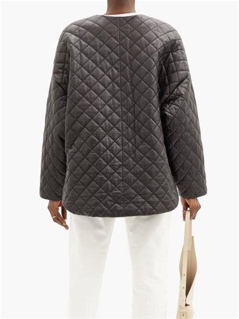 Toteme Totême Quilted Leather Jacket Womens Editorialist