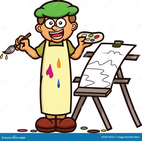 Painter Artist Cartoon Character Stock Vector Illustration Of