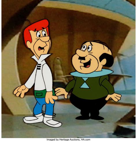 The Jetsons George Jetson And Mr Spacely Production Cel Setup Lot